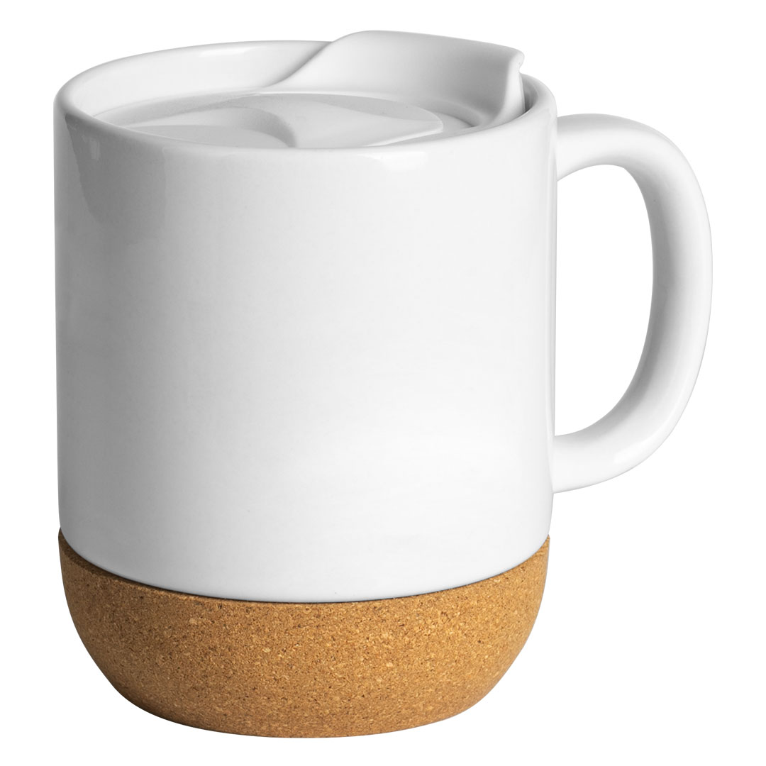 Stoneware sublimation mug with cork bottom, 400 ml