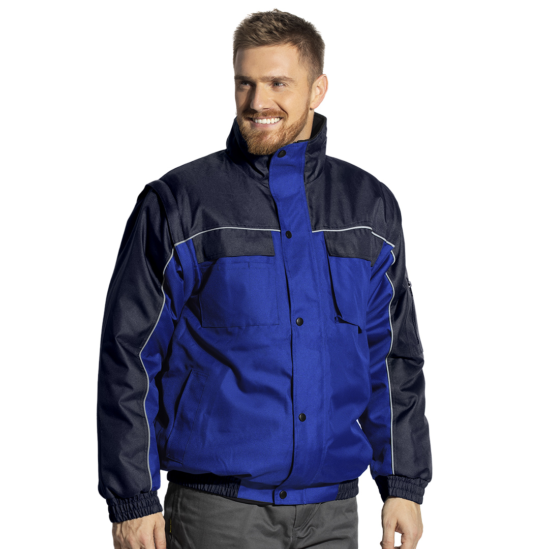 Workwear jacket with zip-off sleeves 